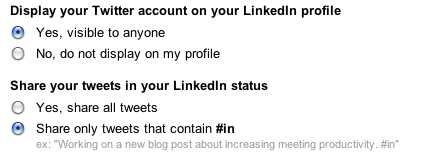 Setting Tweets to #in Only