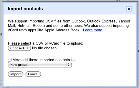 Import Contacts into Gmail
